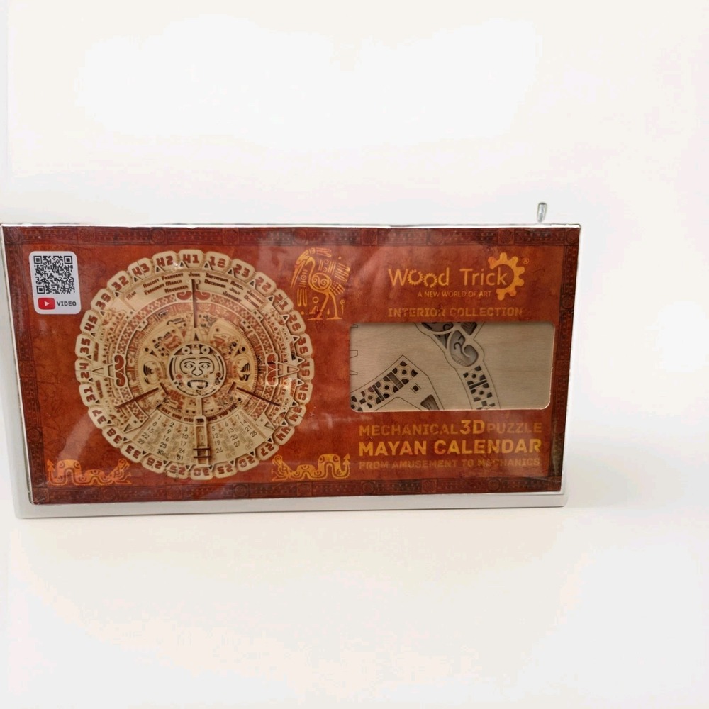 Wood Trick Mayan Calendar 3D Puzzle Mechanical Educational 73 Wooden Pieces NIB